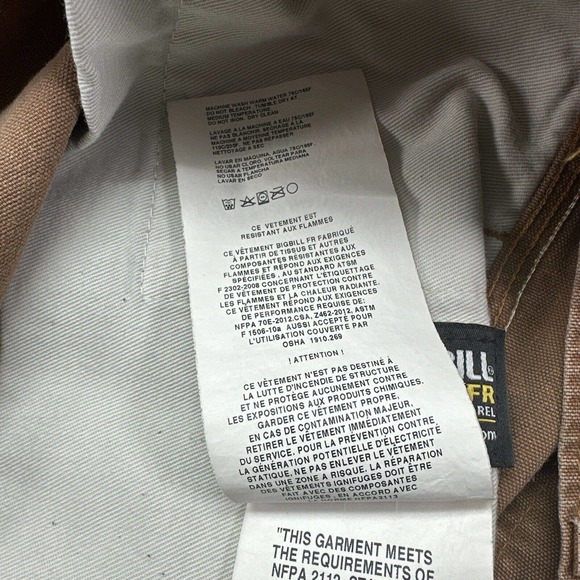 Big Bill FR Fire Resistant Utility Jeans 40x29 (measures 38x29 See Photos) - Picture 8 of 11